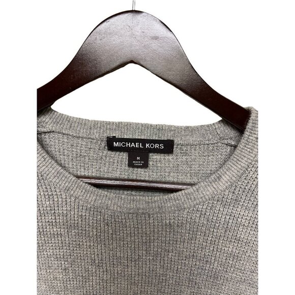 Michael Kors Wool Blend Grey Knit Crew Neck Sweater Pull Over Men's Size Medium - Picture 3 of 8